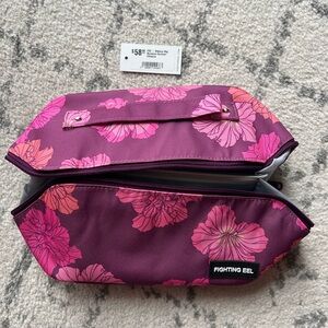 Fighting Eel Purple and Pink Romance Summer Hibiscus Makeup Bag